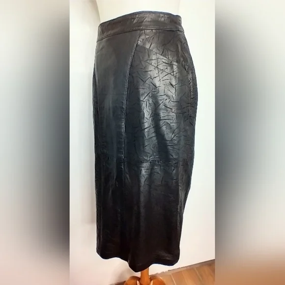 Vintage Charcoal Buttoned Midi Skirt - Picture 3 of 14